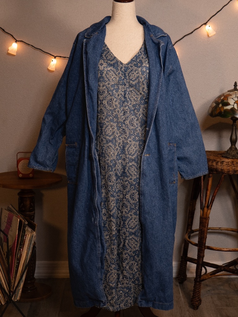 Unisex Sunbelt Sportswear Denim Duster Coat